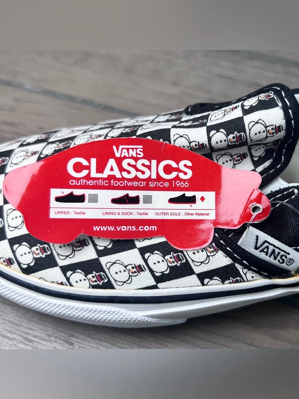 Vans Kids Classic Slip-On Checkered Snowman Pattern Sneakers NWT Size‎ 1.5